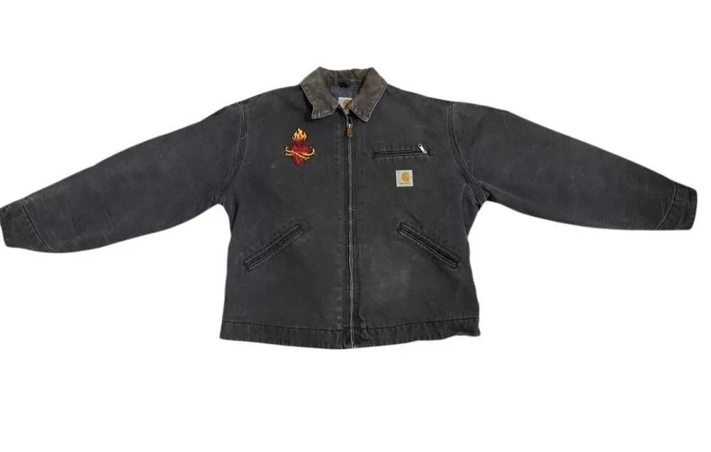 Carhartt J01 XL BLK Detroit Jacket Black Vintage Blanket Lined Size 46 R Union M